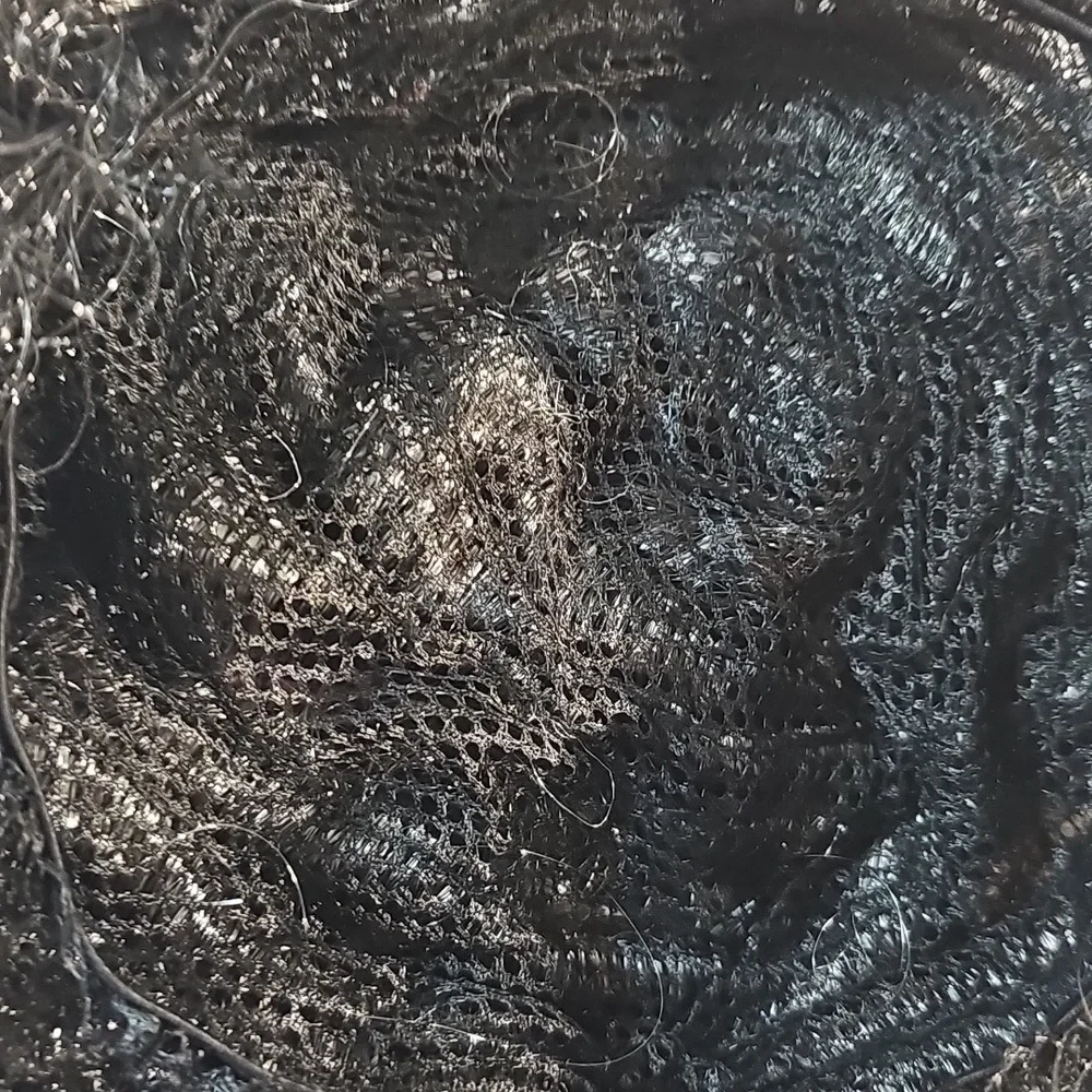 Curly Black (gray) Wig with Pink Hair Rollers, Eyeglasses, Necklace NWOT - Picture 9 of 15